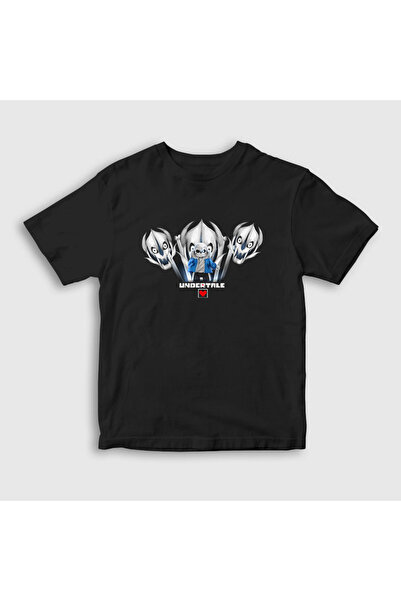 Presmono Unisex dečji crni Gaster Blasters Undertale T-shirt 32223tt