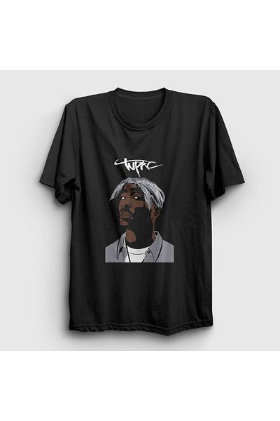 Presmono Μπλουζάκι Unisex Μαύρο εικονίδιο Tupac Shakur 45863tt