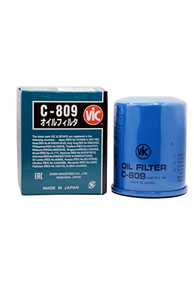 VİC YAĞ FİLTRESİ CIVIC CRV ACCORD HRV JAZZ CITY CARISMA 626 MAXIMA LANCER COLT VİC C-809