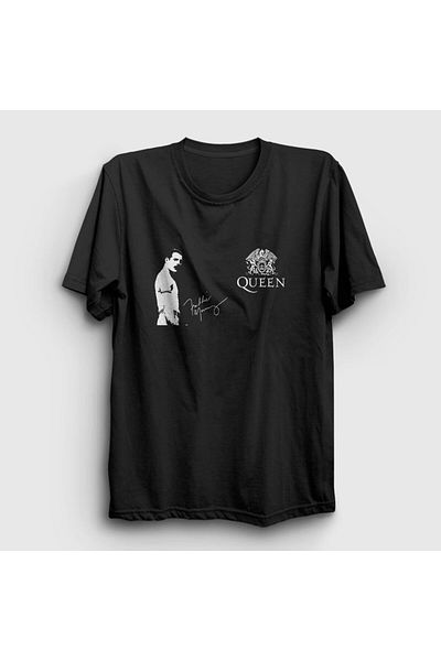 Presmono Μπλουζάκι Unisex Black Signature Queen Freddie Mercury 34319tt