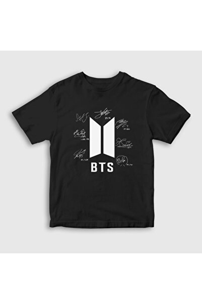 Presmono Unisex dečji crni znakovi BTS T-shirt 22640tt