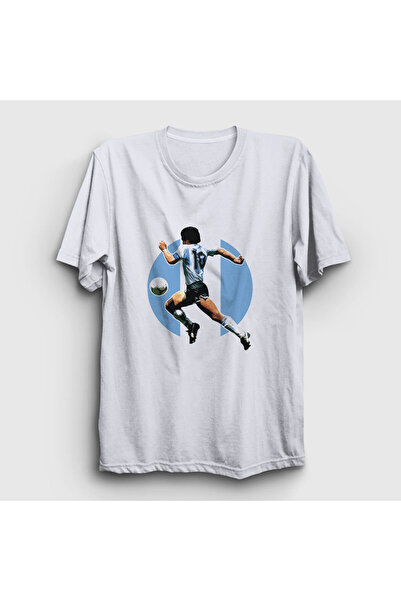 Presmono Unisex Beyaz Futbol Run Maradona T-shirt 51302tt