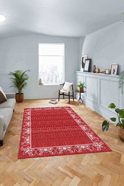 Viyana Home Digital Anti-Slip Straw Look Jute Pattern Washable Floor Mat Kitchen Living Room Carpet