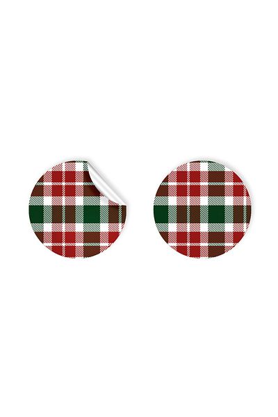 anka design Plaid Patterned Art Sticker (4X4Cm) 48 Pieces