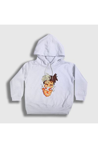 Presmono Hanorac cu glugă unisex alb Melting Xxxtentacion pentru copii 48100tt