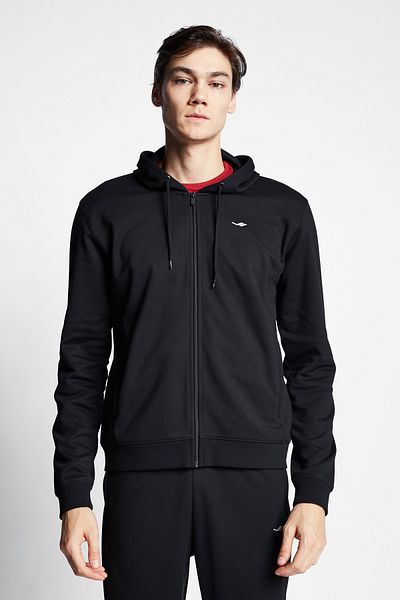 Lescon Top negru cu glugă și fermoar - 23s-1241-23n 23nteb001241