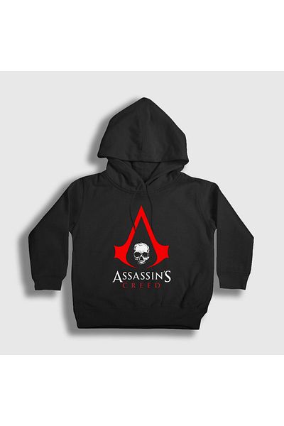 Presmono Унисекс детски суитшърт с качулка и черно лого Assassin's Creed 24229tt