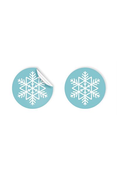 anka design Christmas Themed Snow Patterned Art Sticker (4X4Cm) 48 Pieces
