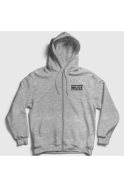 Presmono Φούτερ με κουκούλα Unisex Grey Logo Muse 70179tt
