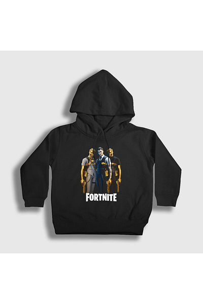 Presmono Унисекс детски черен суитшърт с качулка Midas Fortnite 28431tt