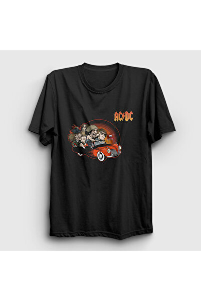 Presmono Unisex crni klasični automobil AC/DC T-shirt 6167tt