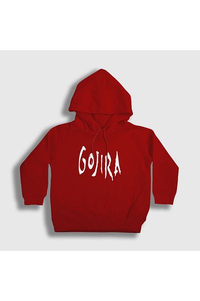 Presmono Унисекс детски суитшърт с качулка и червено лого Gojira 52999tt
