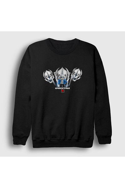 Presmono Unisex Μαύρο Gaster Blasters Undertale Φούτερ 32236tt