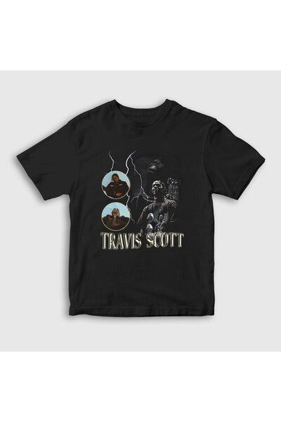 Presmono Unisex Kids Black Loop Astroworld Travis Scott T-shirt 42997tt