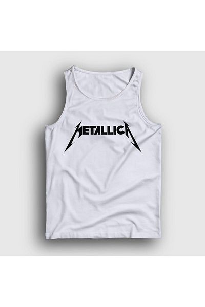 Presmono Unisex Λευκό Λογότυπο Metallica Tank Top 67130tt