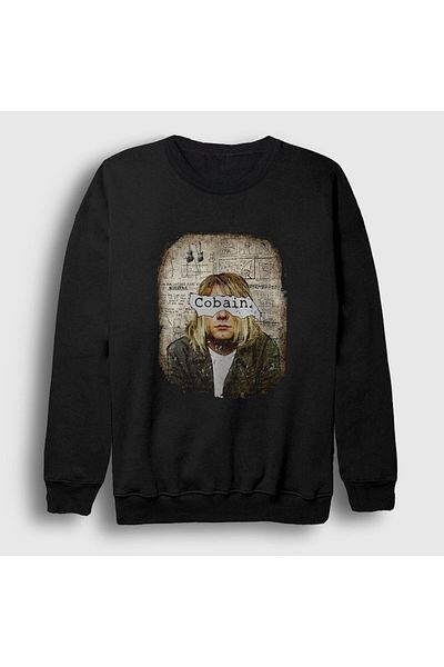 Presmono Унисекс черен суитшърт Nirvana Kurt Cobain 35894tt