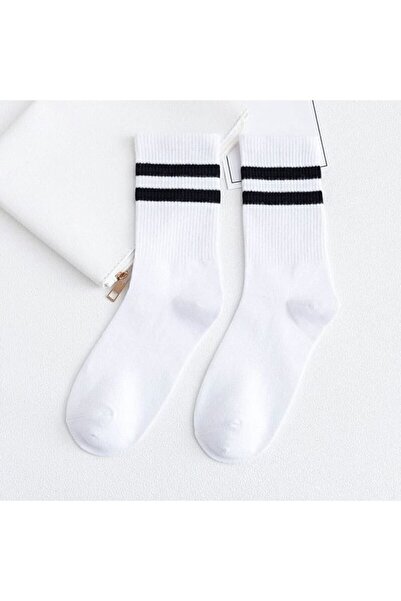 PİERLES Унисекс комплект от 4 чифта памучни спортни колежански чорапи с шарки - p01