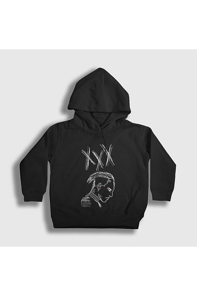 Presmono Детски суитшърт с качулка Xxxtentacion Neon Black - 48285tt