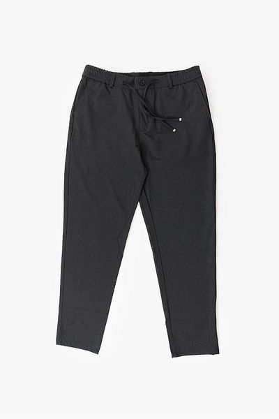 DAHA Men's Anthracite Side Pocket Lace up Elastic Waist Belt 968 Jogger Pants