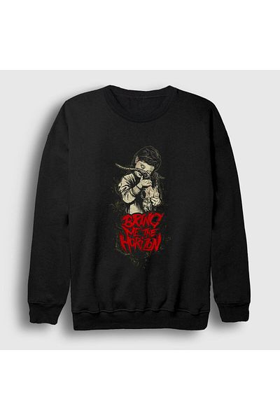 Presmono Unisex Μαύρο Κορίτσι Bring Me The Horizon Φούτερ 20883tt
