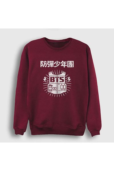 Presmono Унисекс суитшърт Bts в червено кларет 22885tt