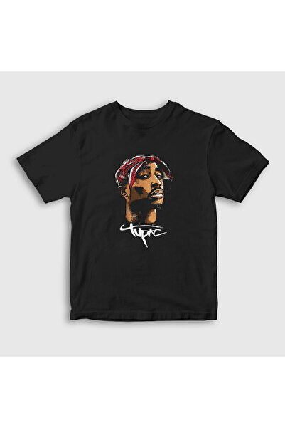 Presmono Tricou unisex negru Cool Tupac Shakur pentru copii 45766tt