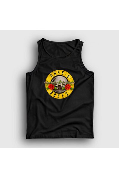 Presmono قميص داخلي أسود بشعار Guns N' Roses للجنسين 58321tt