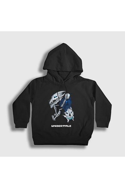 Presmono Унисекс детски суитшърт с качулка, черен, Undertale Gaster Blaster - 32155tt