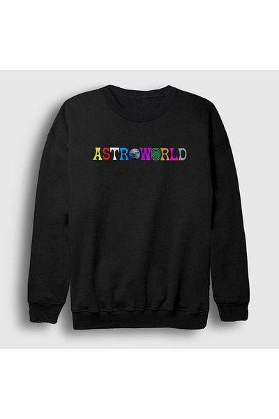 Presmono Унисекс черен суитшърт Astroworld Travis Scott 45164tt