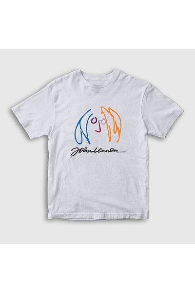 Presmono Unisex Παιδικό Λευκό Λογότυπο The Beatles John Lennon T-shirt 34929tt