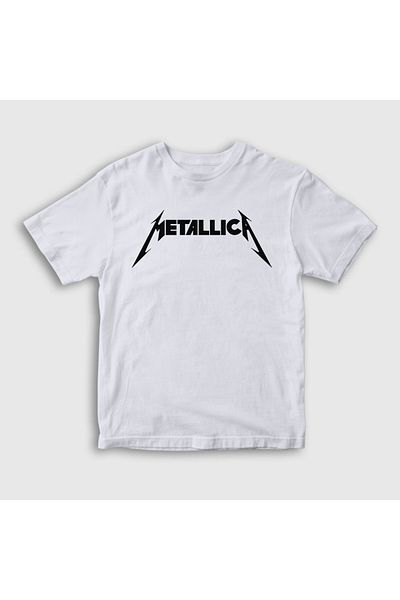 Presmono Tricou unisex pentru copii cu logo alb Metallica 67222tt