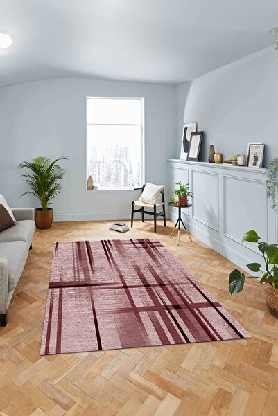 Viyana Home Digital Non-Slip Colorful Modern Pattern Jute Model Washable Floor Mat Kitchen Living Room Carpet