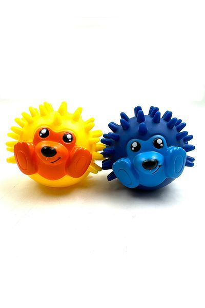 Tasma Market Set of 2 Sounded Hedgehog Teether and Anti Tartar Dog Play Balls