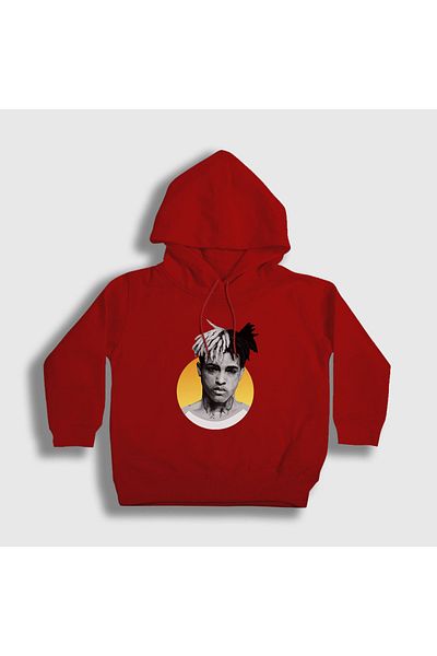 Presmono Червен унисекс детски суитшърт - Sun Xxxtentacion, с качулка, 48951tt