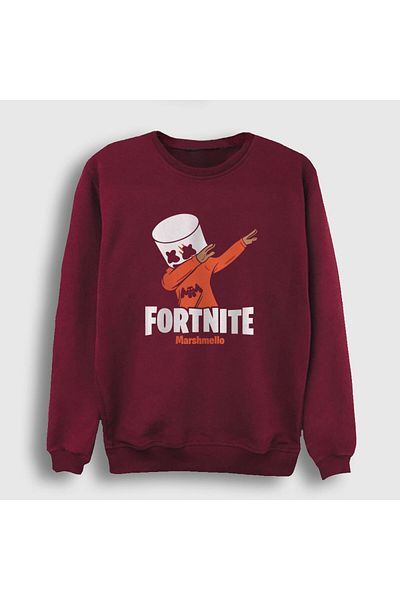 Presmono Унисекс суитшърт с кестеняв цвят червен Marshmello Fortnite 28590tt