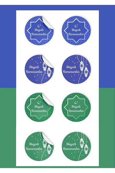 anka design Well-Pleasing Ramadan Art Sticker Set (4X4Cm) 48 Pieces