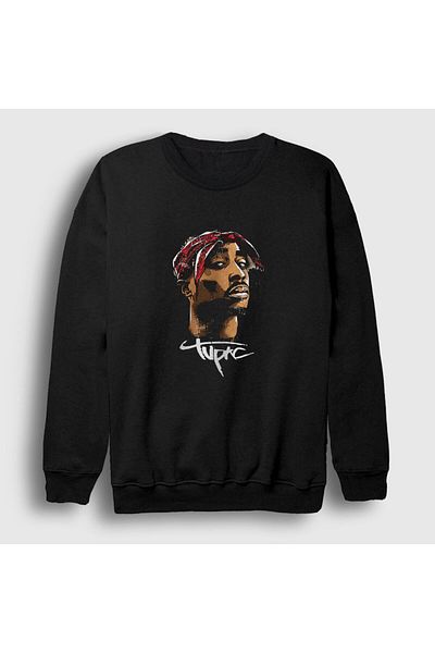 Presmono Унисекс черен готин суитшърт с надпис Tupac Shakur 45779tt
