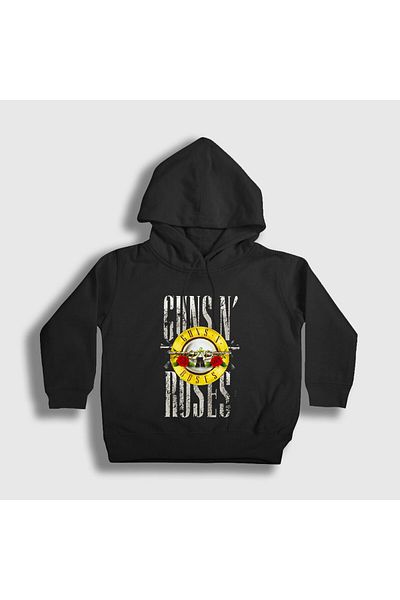 Presmono Унисекс детски черен суичър с качулка Bullet Guns N' Roses 56389tt