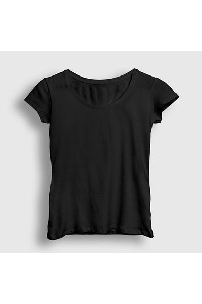Presmono Women's Black Plain Unprinted T-Shirt 58811Tt