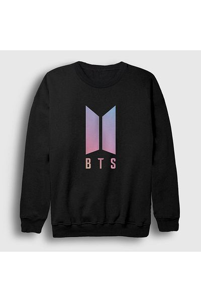Presmono Унисекс черно-лилав суитшърт с Bts 22525tt
