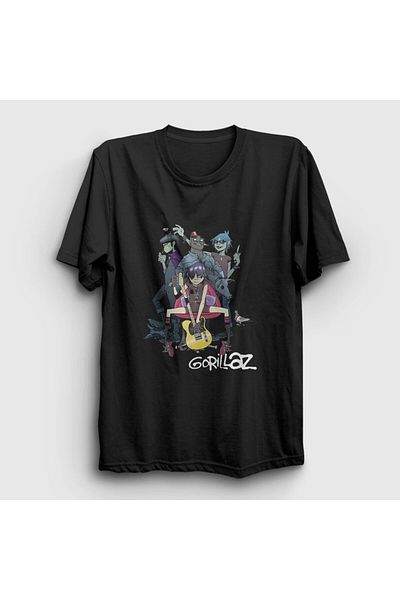 Presmono Унисекс черна тениска Gorillaz 54108tt