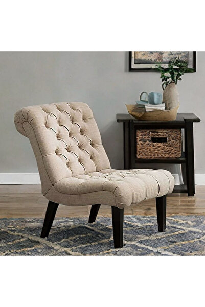 Oak House كرسي شانيل مقاس 63x75x105 سم - بيج