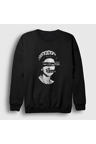 Presmono Unisex Siyah Queen Sex Pistols Sweatshirt 110870tt