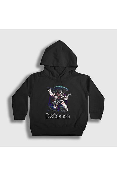 Presmono Унисекс детски черен суитшърт с качулка Astronaut Deftones 138361tt