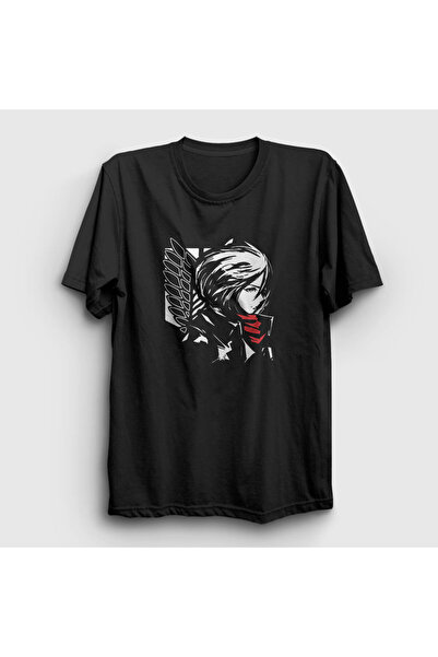 Presmono تي شيرت أسود للجنسين من Mikasa Anime Attack On Titan124330تي تي