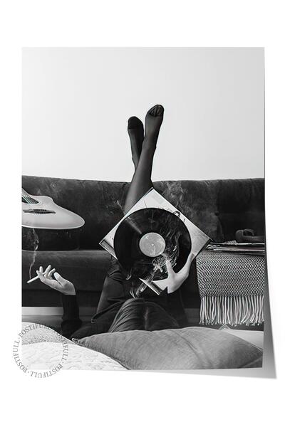 Postifull Smoky Vinyl Record Poster, Frameless Wall Poster, Vertical Wall Painting Comfort Series No: 108395