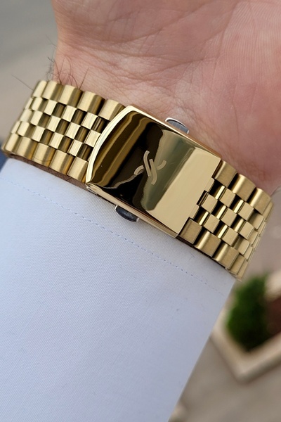 Daniel Klein Kordonu Altın Kadranı Yeşil Renk Takvimli Ve Gün Foksiyonlu Erkek Kol Saati