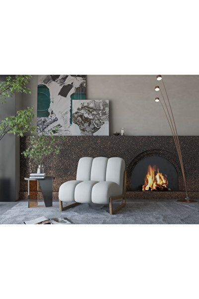 Oak House Bouclé off-white chair size 78x78x75 cm