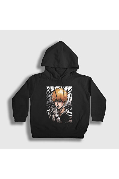 Presmono سويت شيرت بقلنسوة أسود من نوع Ichigo Anime Bleach للأطفال من الجنسين127567تي تي