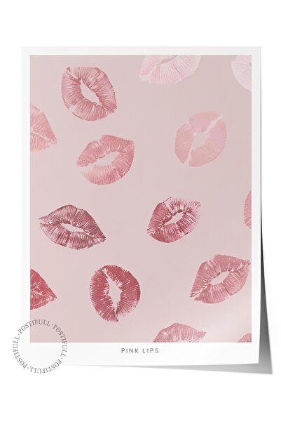 Postifull Glossy Lips Poster, Çerçevesiz Duvar Posteri, Dikey Duvar Tablosu C...
